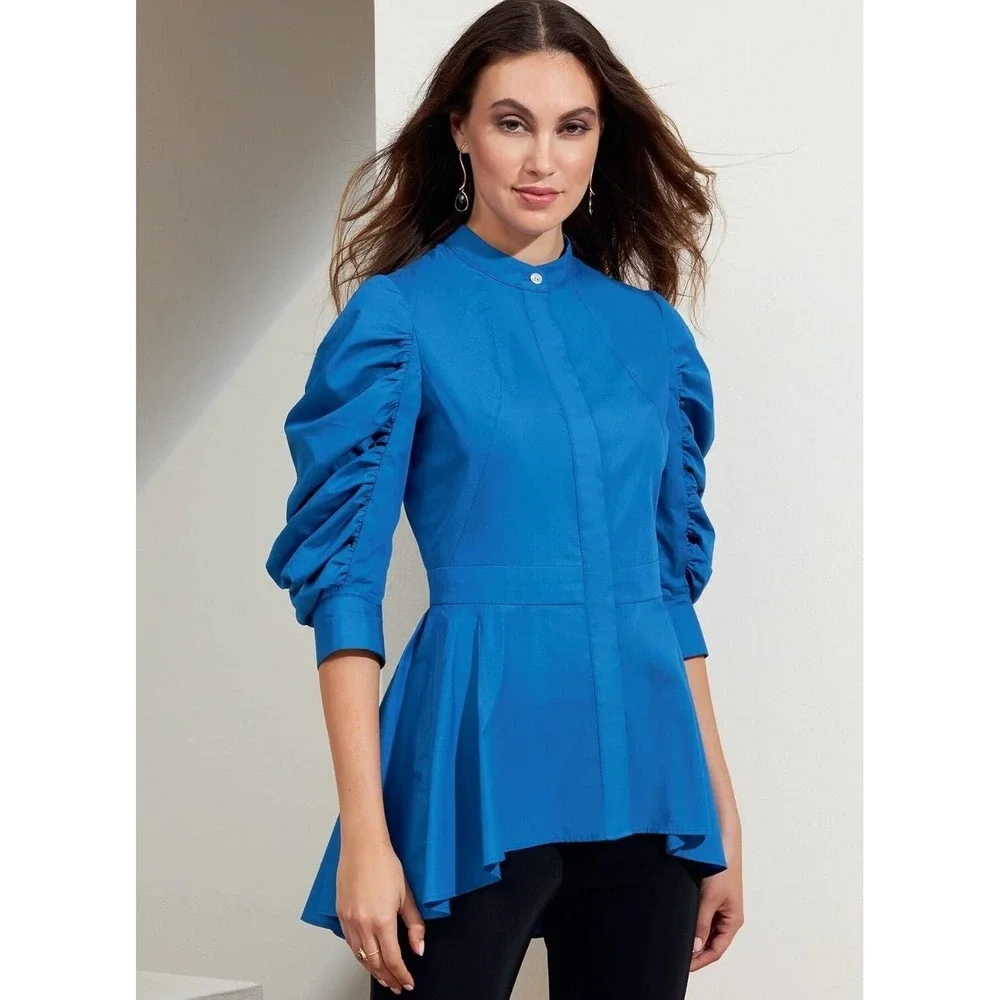 Vogue Patterns V1875‎ Sewing Pattern Womens 18-26 Peplum Tops Ruched Sleeves